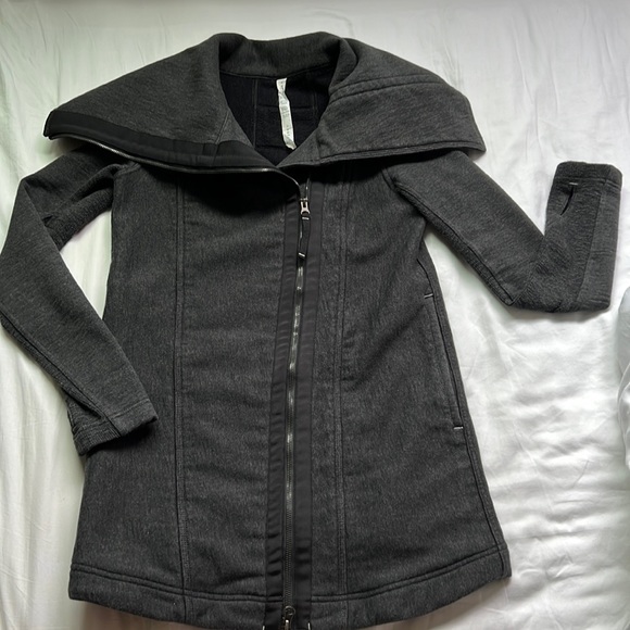 lululemon athletica Jackets & Blazers - Lululemon Dark Grey Asymmetrical Zipper Coat